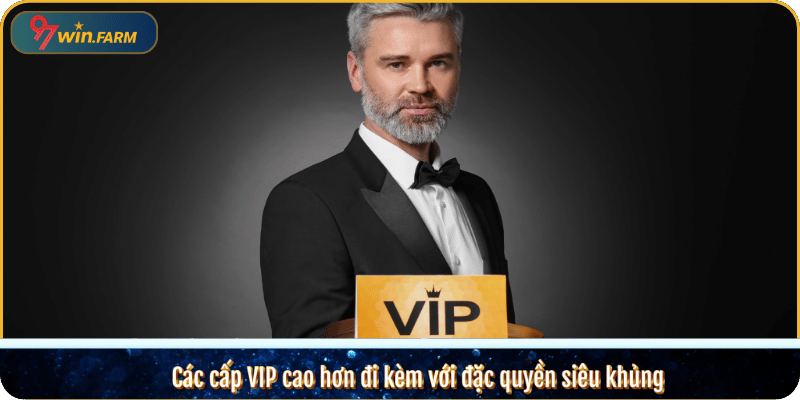 Các cấp VIP cao hơn đi kèm với đặc quyền siêu khủng